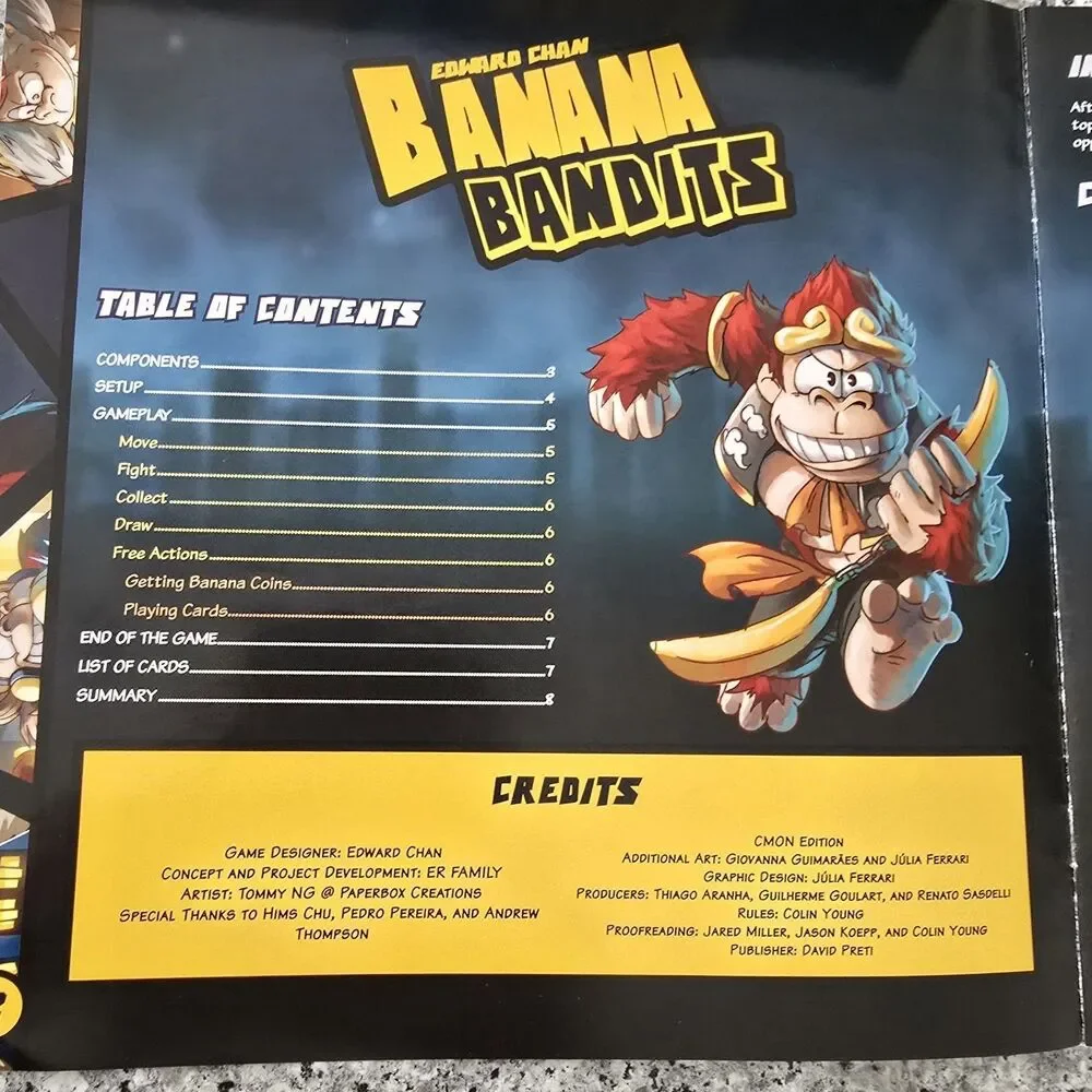 Banana Bandits Board Game By CMON Family Strategy 2016 Edward Chan‎ Complete